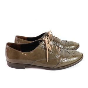 Paul Green brown patent leather lace-up oxford shoes 7.5